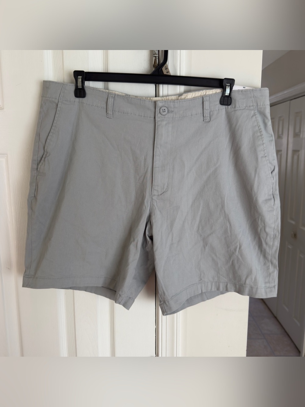 George Mens Size 44 Shorts Gray Above Knee Flat Front Cotton Stretch Chino Golf